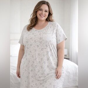 Soft Cat Print Cotton T-Shirt Nightgown Size 3X